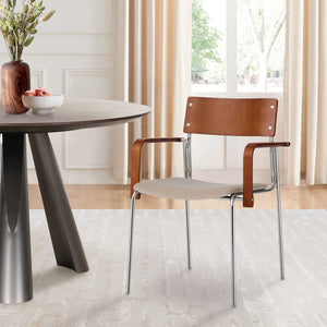 Pasargad Kyoto 2-piece Armchair Set – Elegant Beige & Brown Design For Modern Interiors Beige Metal & Wood Pj-1033-1