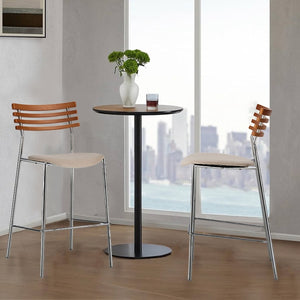 Pasargad Home Saga Bar Stool Set Of 2 – Stylish Beige Fabric For Modern Elegance In Any Room Beige Metal & Wood Pj-2007-65