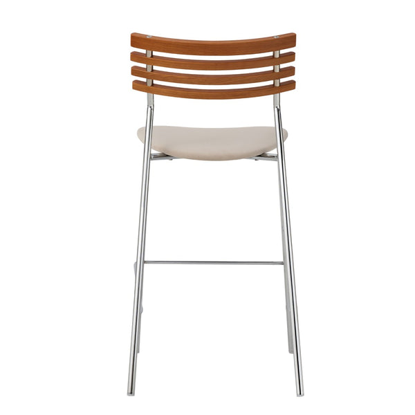 Pasargad Home Saga Bar Stool Set Of 2 – Stylish Beige Fabric For Modern Elegance In Any Room Beige Metal & Wood Pj-2007-65