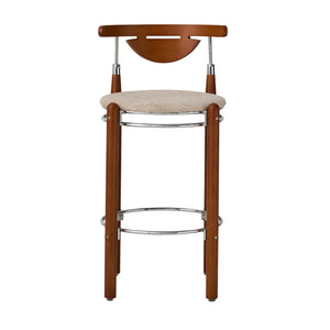 Pasargad Nikko Bar Stool Set Of 2 – Minimalist Beige/Brown Design For Stylish Home Accent Beige Metal & Wood Pj-2009