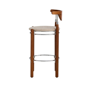 Pasargad Nikko Bar Stool Set Of 2 – Minimalist Beige/Brown Design For Stylish Home Accent Beige Metal & Wood Pj-2009