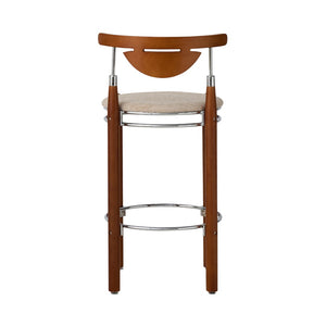 Pasargad Nikko Bar Stool Set Of 2 – Minimalist Beige/Brown Design For Stylish Home Accent Beige Metal & Wood Pj-2009