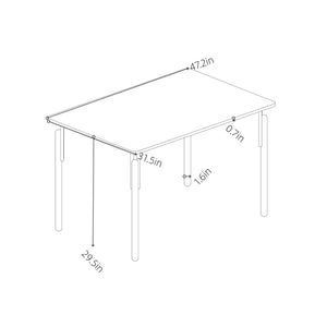 Pasargad Home Kobe Modern Dining Table – Sleek Walnut Finish For Stylish Dining & Workspace Elegance Brown Metal & Wood Pj-3006