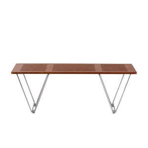 Pasargad Home Fuji Bench - Scandinavian-inspired Design In Brown/Silver For Timeless Elegance Brown Metal & Wood Pj-7002