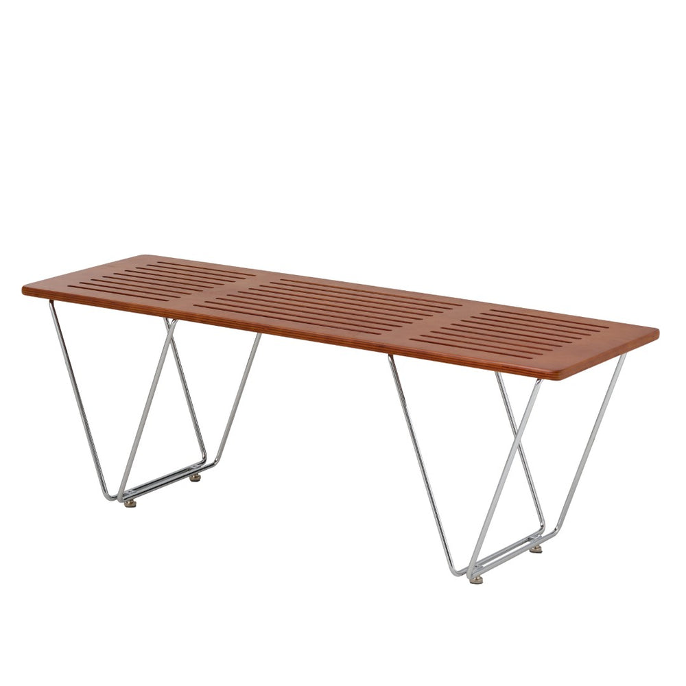 Pasargad Home Fuji Bench - Scandinavian-inspired Design In Brown/Silver For Timeless Elegance Brown Metal & Wood Pj-7002