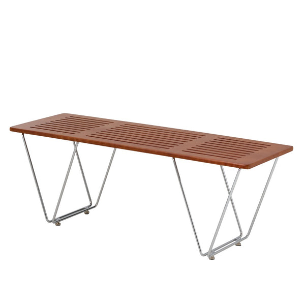 Pasargad Home Fuji Bench - Scandinavian-inspired Design In Brown/Silver For Timeless Elegance Brown Metal & Wood Pj-7002