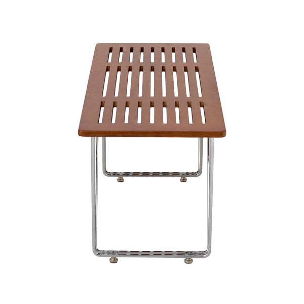Pasargad Home Fuji Bench - Scandinavian-inspired Design In Brown/Silver For Timeless Elegance Brown Metal & Wood Pj-7002