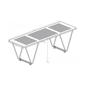 Pasargad Home Fuji Bench - Scandinavian-inspired Design In Brown/Silver For Timeless Elegance Brown Metal & Wood Pj-7002