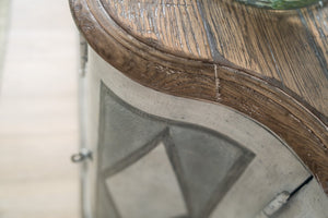 Hooker Furniture Boheme Saint Germain Server With Distressed Whitewash & Merino Blue, 4-Door Buffet With Drawers (72") 5750-75900-MULTI