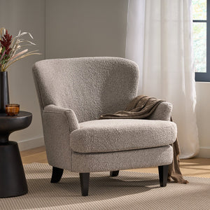 English Elm Christopher Knight Home® - Club Chair - Elegant Boucle Upholstered Seating With Flared Arms & Tapered Legs For Modern Comfort 74115.00STN