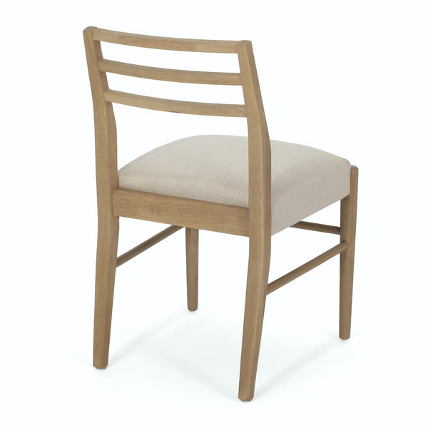 English Elm Christopher Knight Home® - DINING Chair Set of Two Farmhouse Ladder Back Upholstered Rubberwood Seats with Tapered Legs for Cozy Appeal Beige 73988.00LBGETW