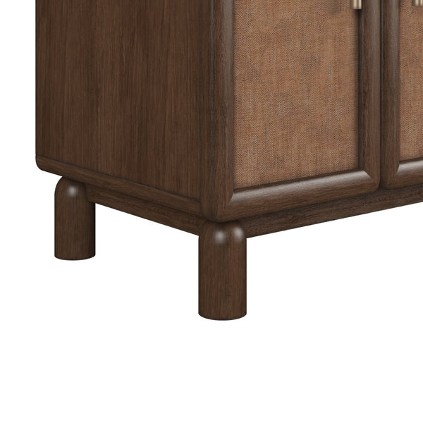 A.R.T. Furniture Verge Door Nightstand: Handcrafted Walnut Elegance with Woven Panels and Antique Brass Accents 337142-1960