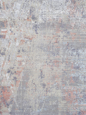 Pasargad Home Modern Hand-Knotted Abstract Beige Area Rug - Luxurious Bamboo Silk & Wool, 9' 1'' X 12' 3''