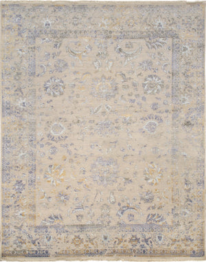 Pasargad Home Transitional Hand-knotted Silver Area Rug - Luxury Bamboo Silk & Wool Elegance   Pjk-3967 8x10