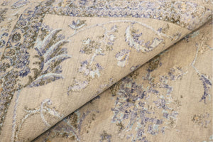 Pasargad Home Transitional Hand-knotted Silver Area Rug - Luxury Bamboo Silk & Wool Elegance   Pjk-3967 8x10