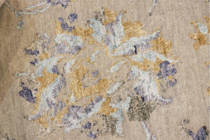 Pasargad Home Transitional Hand-knotted Silver Area Rug - Luxury Bamboo Silk & Wool Elegance   Pjk-3967 8x10