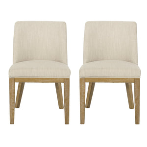 English Elm Dining Chair Set of 2 Solid Wood Textured Fabric Upholstered Farmhouse Modern Style 69408.00FBGE
