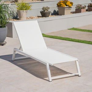 English Elm Myers Outdoor Aluminum Mesh Chaise Lounge Adjustable Poolside Reclining Chair 61407.00WWHI