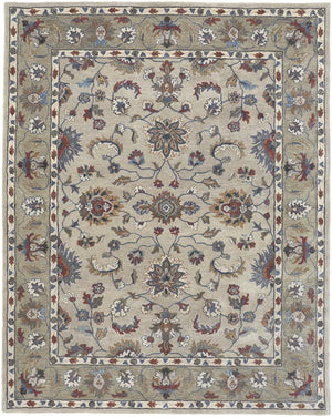 Feizy Rugs Rylan Hand-tufted Wool Rug - Elegant Floral Design With Cool Hues For A Transitional Home Aesthetic Ivory,Taupe,Blue Wool Ryl8642fmlt000h00