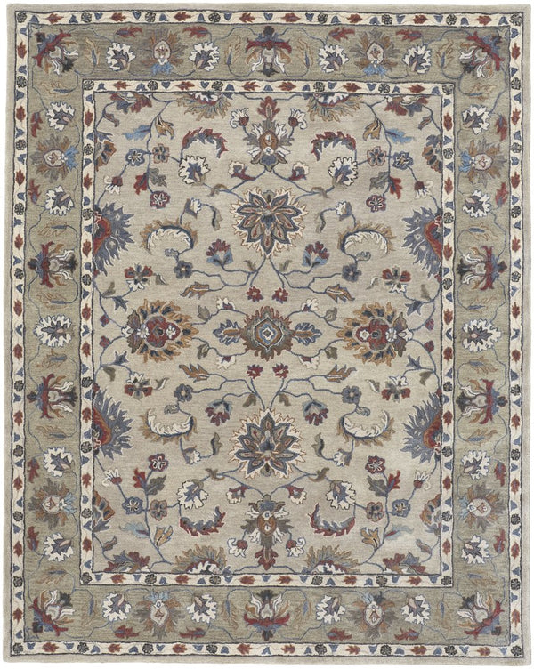 Feizy Rugs Rylan Hand-tufted Wool Rug - Elegant Floral Design With Cool Hues For A Transitional Home Aesthetic Ivory,Taupe,Blue Wool Ryl8642fmlt000h00