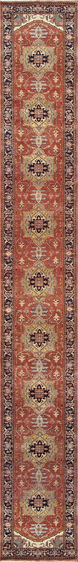 Pasargad 'S Serapi Collection Hand-knotted Premium Lambs-wool Area Rug For Bold Home Décor   Pjr-4 3x8