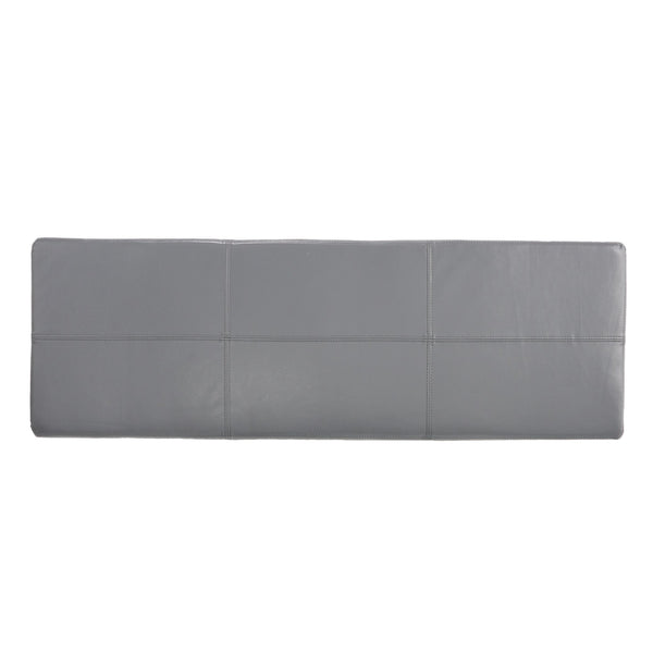 English Elm Glouster Bench Style Pu Leather Storage Ottoman with Soft Close Lid for Bedroom Grey 57742.00GRY