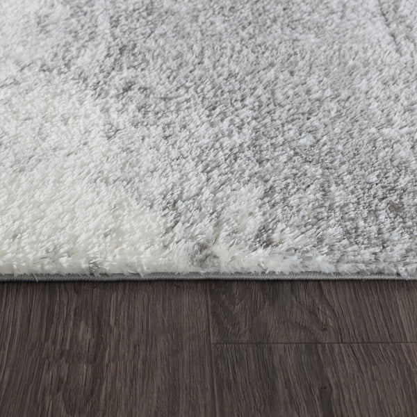 Pasargad Home Turkish Shag Collection: Luxurious Ivory/Grey Area Rug For Ultimate Comfort & Style   Pjs-533 5x7