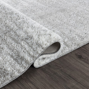 Pasargad Home Turkish Shag Collection: Luxurious Ivory/Grey Area Rug For Ultimate Comfort & Style   Pjs-533 5x7