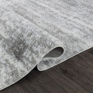 Pasargad Home Turkish Shag Collection: Luxurious Ivory/Grey Area Rug For Ultimate Comfort & Style   Pjs-586 5x7