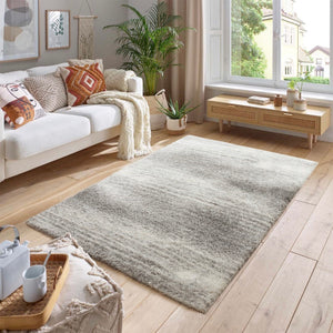 Pasargad Home Turkish Shag Collection: Luxurious Ivory/Grey Area Rug For Ultimate Comfort & Style   Pjs-586 5x7