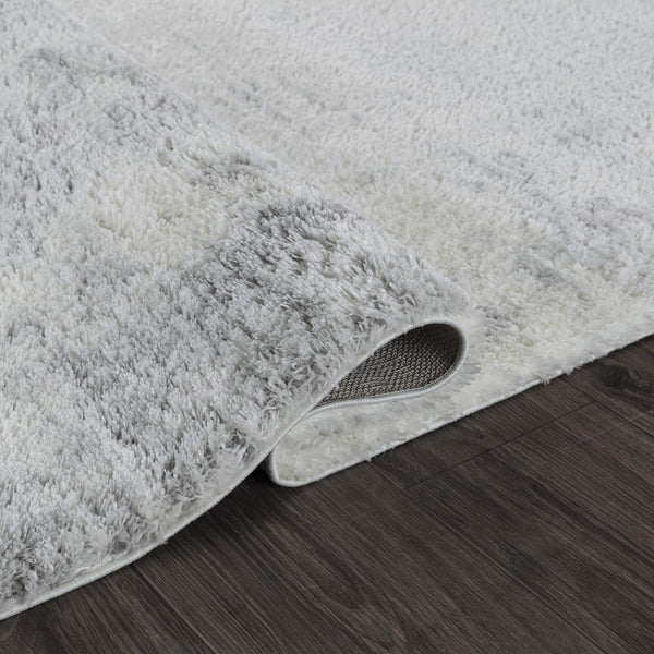 Pasargad Home Turkish Shag Collection: Luxurious Ivory/Grey Area Rug For Ultimate Comfort & Style   Pjs-676 5x7