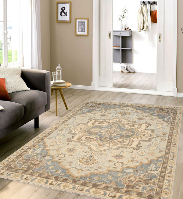 Pasargad Home Serapi Collection Hand-knotted Wool Area Rug In Elegant Rustic Earth Tones   Pjt-1 8x10