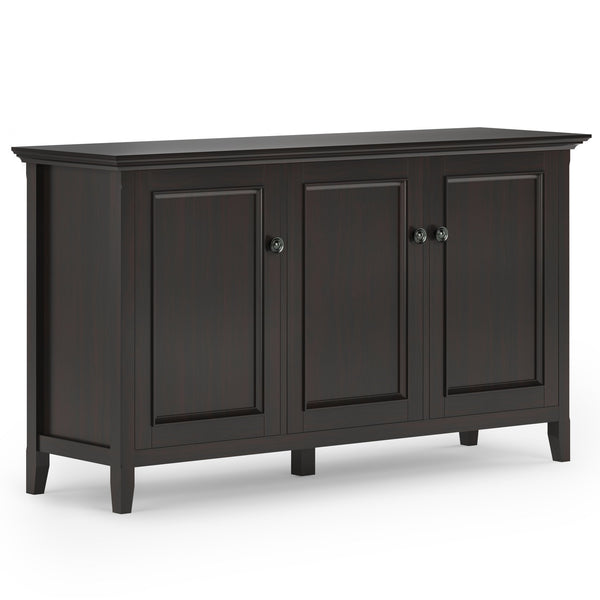 English Elm Amherst Wide 3-Door Storage Cabinet - Handcrafted Hickory Brown With Adjustable Shelves & Style B136P158350
