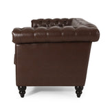 Christopher Knight Home® - Noble House - Parkhurst Tufted Chesterfield Faux Leather 3 Seater Sofa