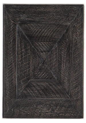 Hooker Furniture St. Armand Chairside Table With C-Shaped Slide-Over Design, Acacia Wood Top & Pewter Metal Base Blacks 5601-80115-BLK