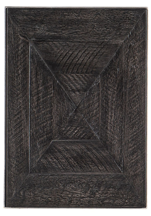 Hooker Furniture St. Armand Chairside Table With C-Shaped Slide-Over Design, Acacia Wood Top & Pewter Metal Base Blacks 5601-80115-BLK