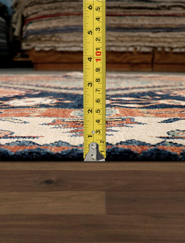 Pasargad Hand-knotted Kazak Collection Navy Wool Area Rug - Premium Quality, 6' 8'' X 10' 3''   Pk-15 7x10