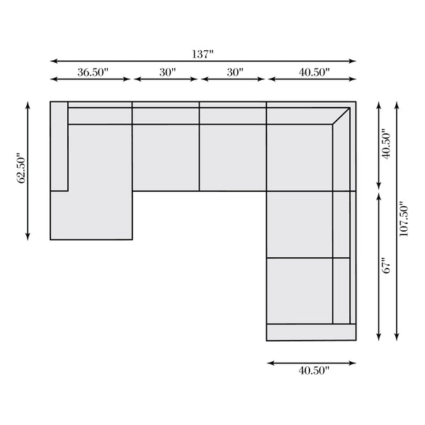 Bernhardt Bernhardt Top-Grain Leather Sectional Left Arm Chaise With Wide Track Arms Plush Cushions 107.5" K1784