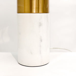 Pasargad Home Rhoda Marble White/Gold Table Lamp - Elegant Design Perfect For Any Space, H25" White Marble Pmt-29011