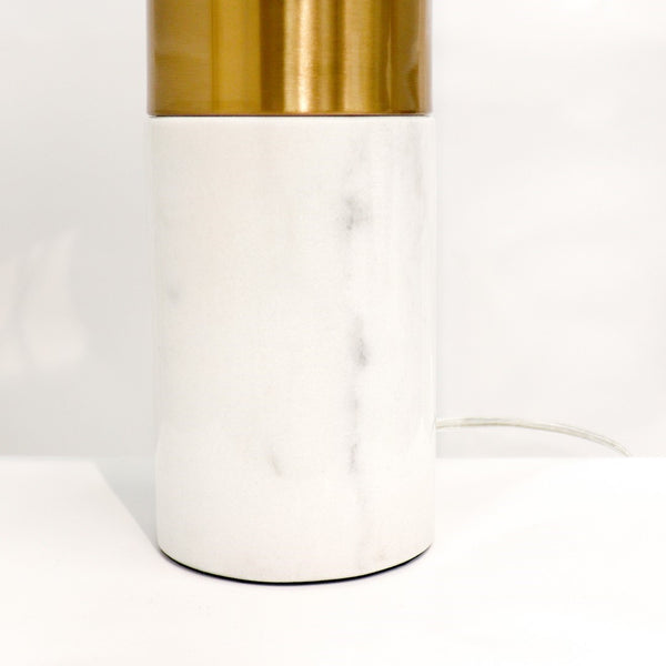 Pasargad Home Rhoda Marble White/Gold Table Lamp - Elegant Design Perfect For Any Space, H25" White Marble Pmt-29011
