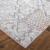 Feizy Rugs Francisco Polyester/Polypropylene Machine Made Industrial Rug Ivory/Gray 8' x 10'