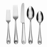 Oneida Tindra 45-Piece Flatware Set, Rustic Mirror Finish, Stainless Steel - Service for 8