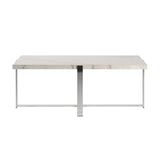 Homelegance By Top-Line Dahlia Marble Top Chrome Framed Coffee Table Chrome Marble