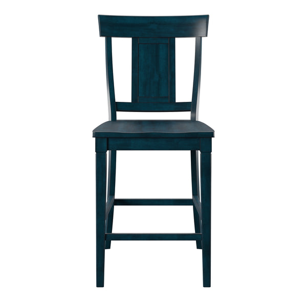 Homelegance By Top-Line Juliette Panel Back Wood Counter Height Chairs (Set of 2) Blue Rubberwood