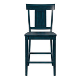 Homelegance By Top-Line Juliette Panel Back Wood Counter Height Chairs (Set of 2) Blue Rubberwood