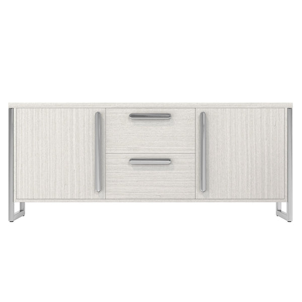 Bernhardt Bernhardt Stratum Buffet With Mist Ash Veneer, Polished Nickel Frames, Soft-Close Doors & Drawers 325134