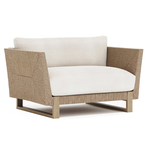 Bernhardt Bernhardt Praia Outdoor Chair With Teak Legs, All-Weather Woven Frame & Plush Removable Cushions - Made to Order O5453A