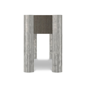 Bernhardt Bernhardt Prado Nightstand — Porcini Wood Drawer, Bright Graphite Cast-Aluminum Legs, Usb Charging, Soft-Close 324218B