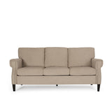 Christopher Knight Home® - Noble House - Burkehaven Contemporary Fabric 3 Seater Sofa with Nailhead Trim