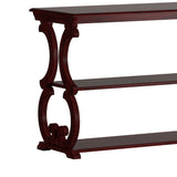 Homelegance By Top-Line Maude Wood Scroll Sofa Table Red Veneer